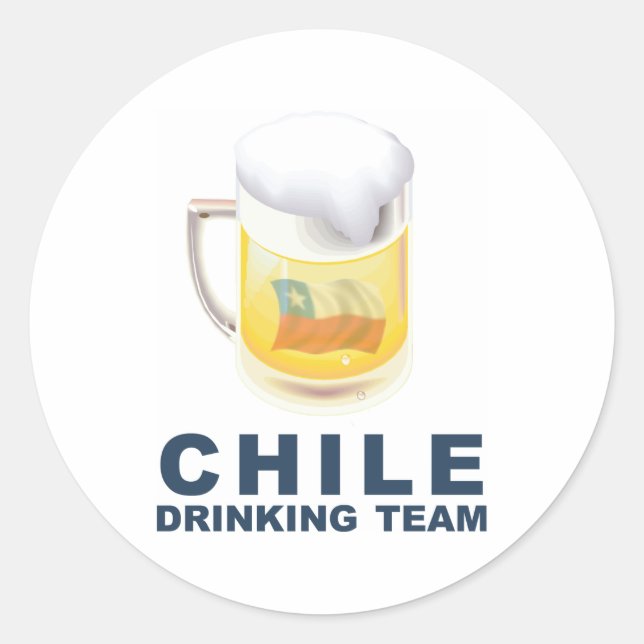 Pegatina Redonda Equipo de bebidas de Chile (Anverso)