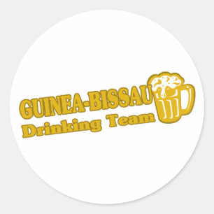 Pegatina Redonda Equipo de bebidas de Guinea-Bissau