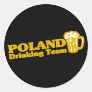Pegatina Redonda Equipo de bebidas de Polonia