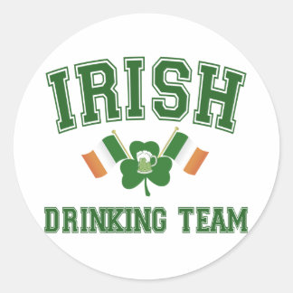 Pegatina Redonda Equipo de bebidas irlandés