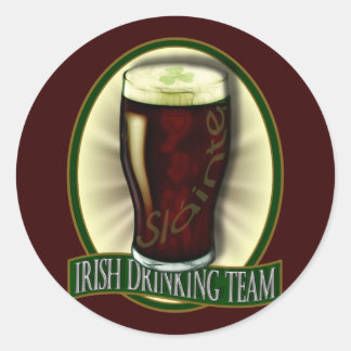 Pegatina Redonda Equipo de bebidas irlandés