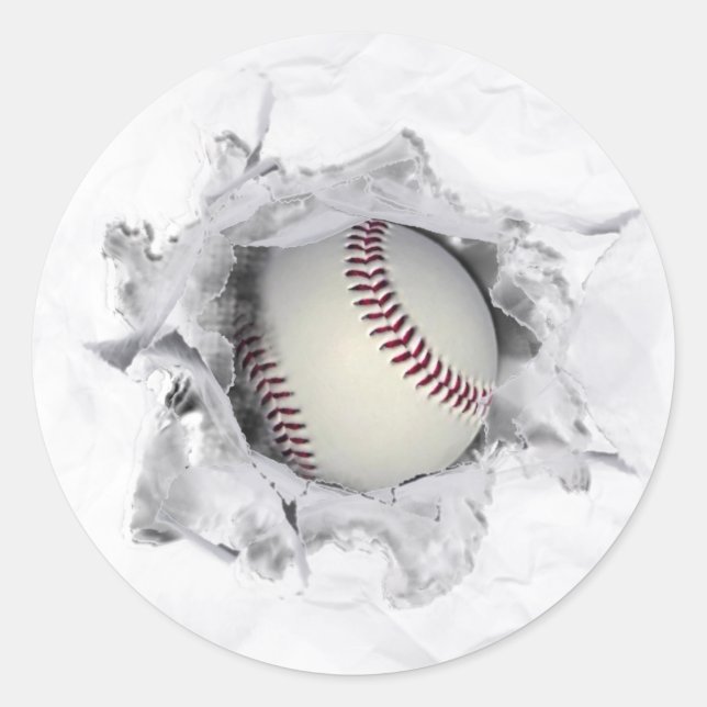 Pegatina Redonda Equipo de béisbol (Anverso)