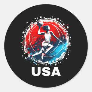 Pegatina Redonda Equipo de béisbol Usa Vamos Usa