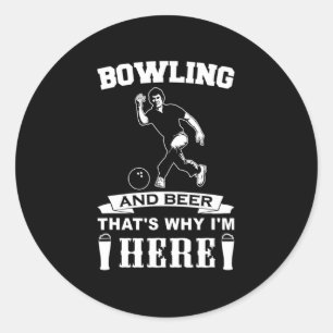 Pegatina Redonda Equipo de boliche divertido papá Regalo Bowling y