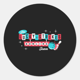 Pegatina Redonda Equipo de bolos Lucky Strikes - Hombres Mujeres Re