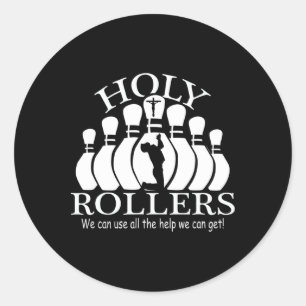 Pegatina Redonda Equipo de Bowling de Sagrado Rollers