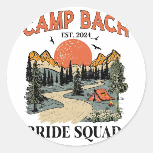 Pegatina Redonda Equipo de Camping de Soltera de Bach