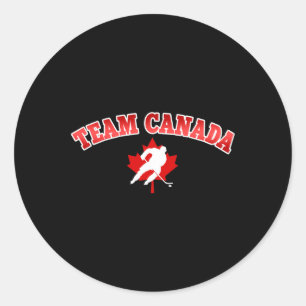 Pegatina Redonda Equipo de Canadá Orgullo Vacaciones Viajes Deporte