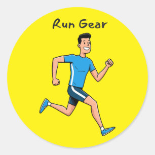 Pegatina Redonda Equipo de Carrera – Correr Inspirador