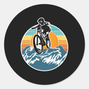 Pegatina Redonda Equipo de ciclismo de montaña retro vintage Mtb Bi