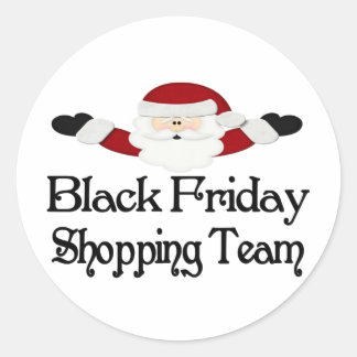 Pegatina Redonda Equipo de compras de Black Friday