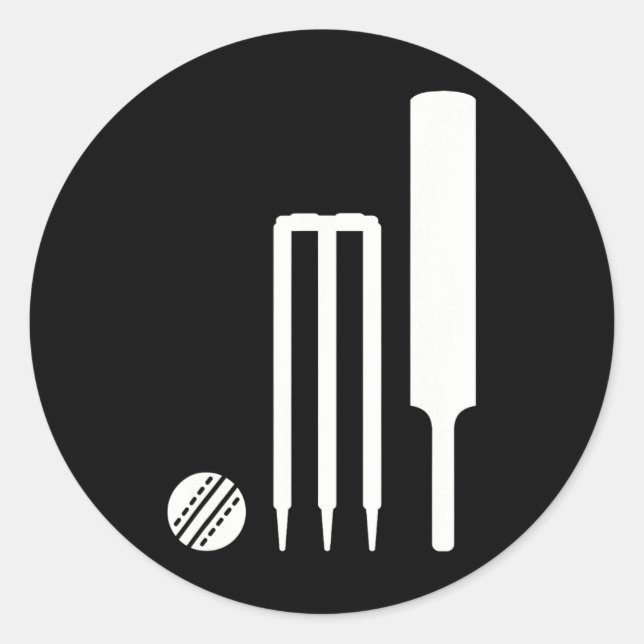 Pegatina Redonda Equipo de cricket  (Anverso)