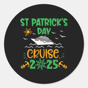 Pegatina Redonda Equipo de crucero del día de San Patricio 2025 div