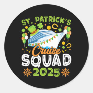 Pegatina Redonda Equipo de crucero del día de San Patricio 2025 div