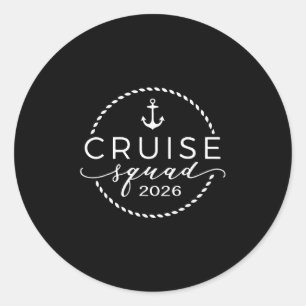 Pegatina Redonda Equipo de crucero vacaciones de verano 2026 famili