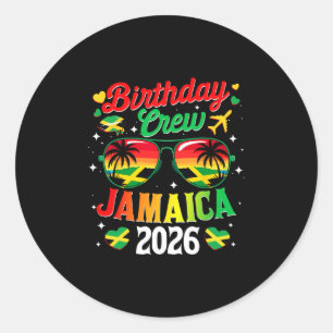 Pegatina Redonda Equipo de cumpleaños Jamaica 2026 Viaje familiar d