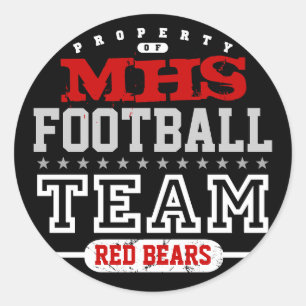 Pegatina Redonda Equipo de deporte de la escuela