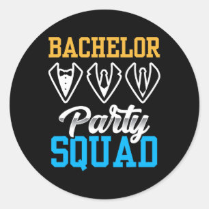 Pegatina Redonda Equipo de despedida de soltero Novia Equipo Novio