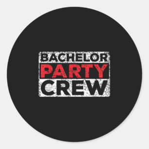 Pegatina Redonda Equipo de despedida de soltero novia novio equipo 