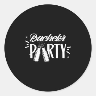 Pegatina Redonda Equipo de despedida de soltero Novio Novia _1 