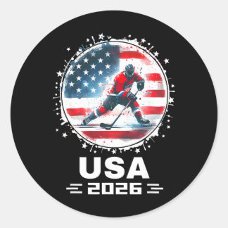Pegatina Redonda Equipo De EE. UU. 2026 Estados Unidos Bandera Amer