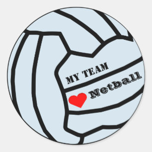 Pegatina Redonda Equipo de encargo personalizado del Netball del