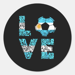 Pegatina Redonda Equipo de fútbol de Argentina Argentina Ama Ll Arg