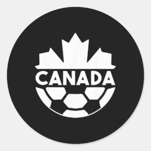 Pegatina Redonda Equipo de fútbol de Canadá Deportes Bandera Hoja d