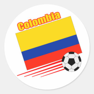 Pegatina Redonda Equipo de fútbol de Colombia