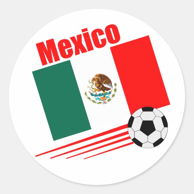 Pegatina Redonda Equipo de fútbol mexicano (Anverso)