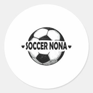 Pegatina Redonda Equipo de fútbol Nona jugadora de fútbol