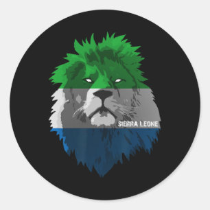 Pegatina Redonda Equipo de fútbol Sierra Leona Orgullo Nacional Ban