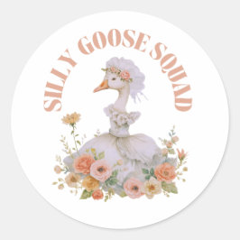 Pegatina Redonda Equipo de Gansa Tonta Despedida de Soltera Diverti