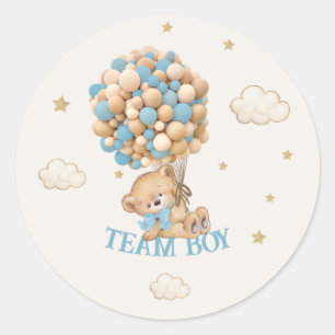 Pegatina Redonda Equipo de globos de oso Juego de niño