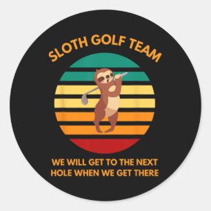 Pegatina Redonda Equipo de Golf Perezoso Golfistas Lentos Fans Dive