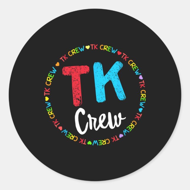 Pegatina Redonda Equipo de guardería de transición escolar Equipo T (Anverso)