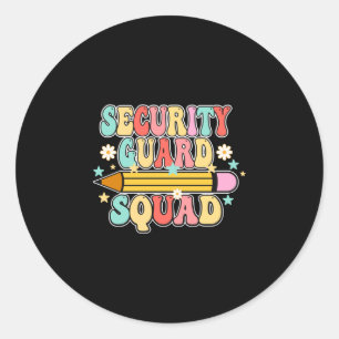 Pegatina Redonda Equipo de guardia de seguridad escolar masculina g