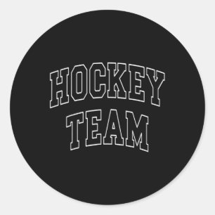 Pegatina Redonda Equipo de Hockey Varsity Universidad Campus Univer
