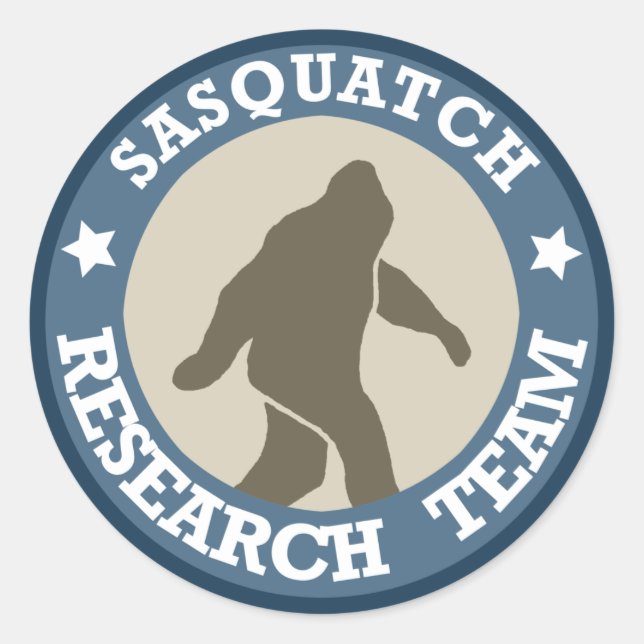 Pegatina Redonda Equipo de investigación de Sasquatch (Anverso)