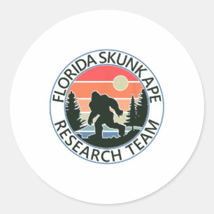 Pegatina Redonda Equipo de investigación del simio zorrillo de Flor