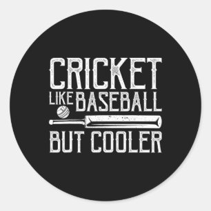 Pegatina Redonda Equipo de jugador de cricket Lanzador de cricket P