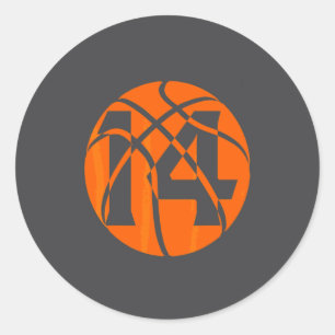 Pegatina Redonda Equipo de jugadores de baloncesto de 14 años cumpl