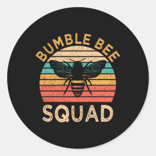 Pegatina Redonda Equipo de la familia Bumble Bee Squad Bumblebee Be
