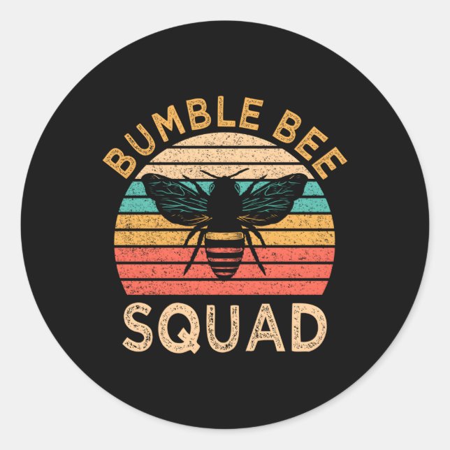 Pegatina Redonda Equipo de la familia Bumble Bee Squad Bumblebee Be (Anverso)