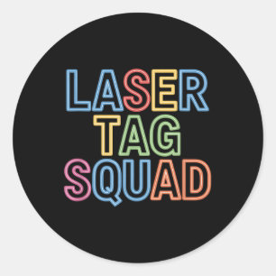 Pegatina Redonda Equipo de Laser Tag Modo Laser Tag