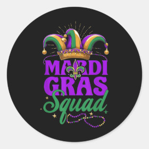 Pegatina Redonda Equipo de Mardi Gras Grupo de Mardi Gras Crucero 