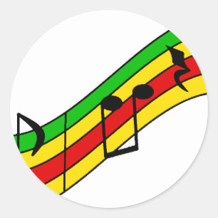 Pegatina Redonda Equipo de música rastafari