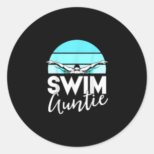Pegatina Redonda Equipo De Natación Tía Tía Nefew Regalo De Bañera