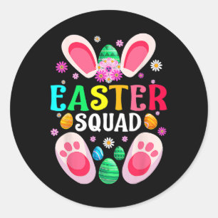 Pegatina Redonda Equipo de Pascua Familia Combinación Día de Pascua
