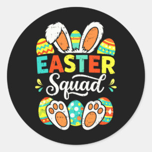 Pegatina Redonda Equipo de Pascua Familia Pareja Pascua Hombres Muj